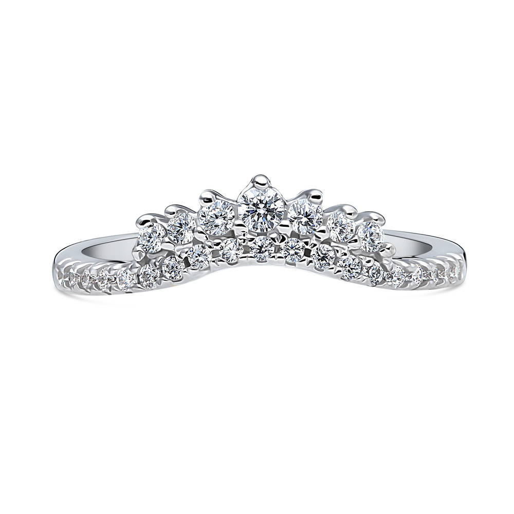Wishbone CZ Eternity Ring in Sterling Silver, 1 of 8