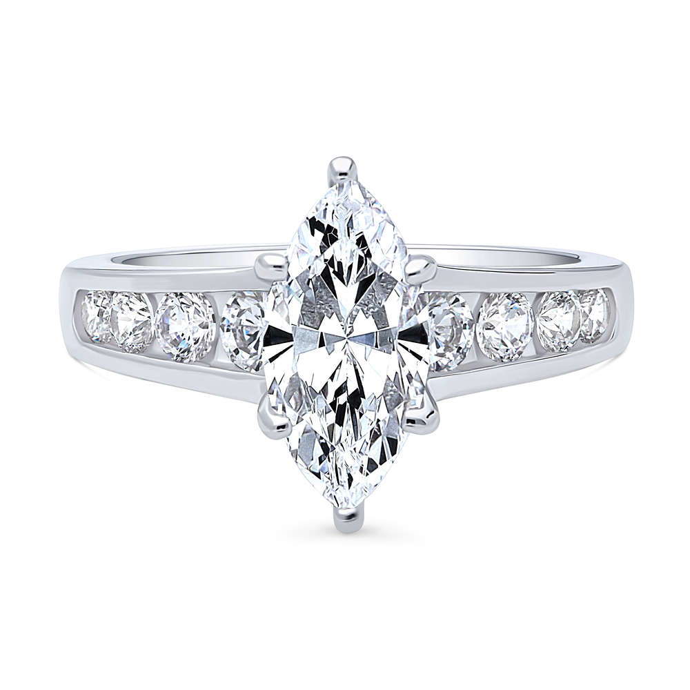 Solitaire 1.6ct Marquise CZ Ring in Sterling Silver