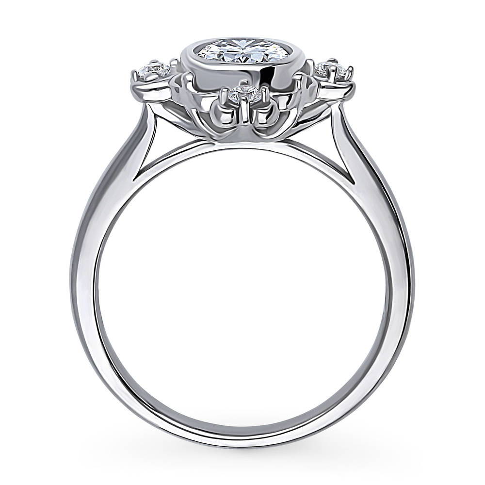Alternate view of Flower Art Deco CZ Ring in Sterling Silver, 8 of 8