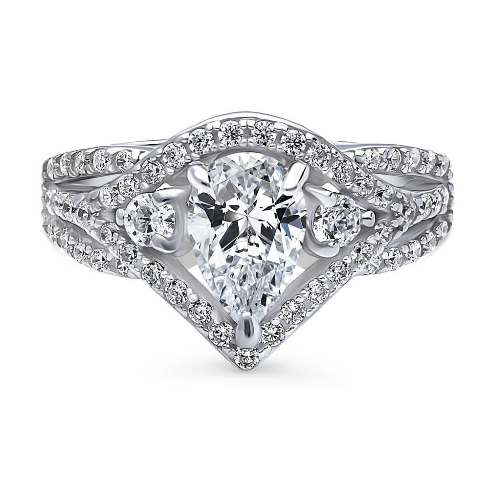 Woven 3-Stone 1.3ct CZ Ring in Sterling Silver, 1 of 8