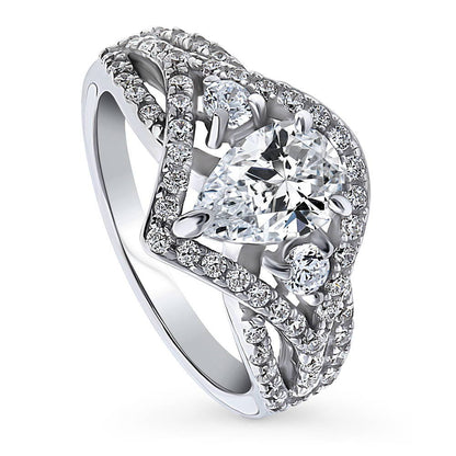 Woven 3-Stone 1.3ct CZ Ring in Sterling Silver