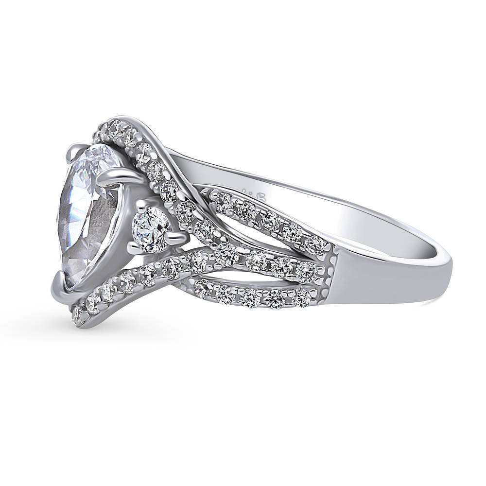 Woven 3-Stone 1.3ct CZ Ring in Sterling Silver