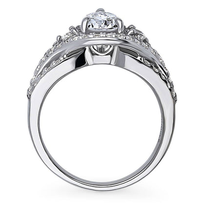 Woven 3-Stone 1.3ct CZ Ring in Sterling Silver