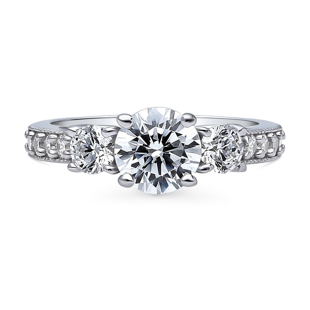3-Stone 1.25ct CZ Ring in Sterling Silver