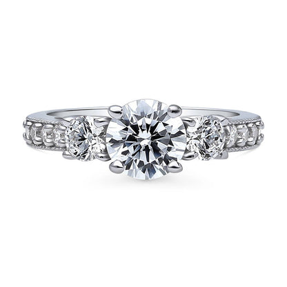 3-Stone 1.25ct CZ Ring in Sterling Silver