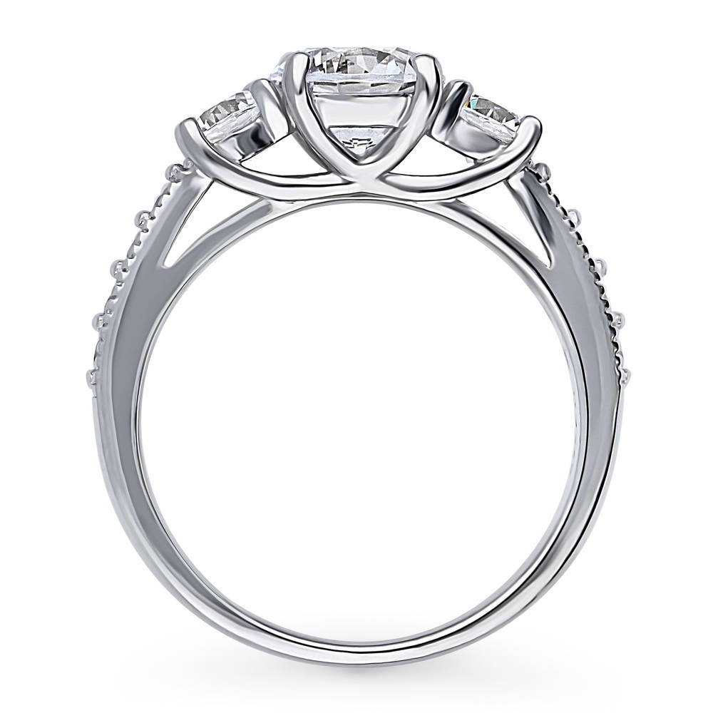 Alternate view of 3-Stone 1.25ct CZ Ring in Sterling Silver, 8 of 9