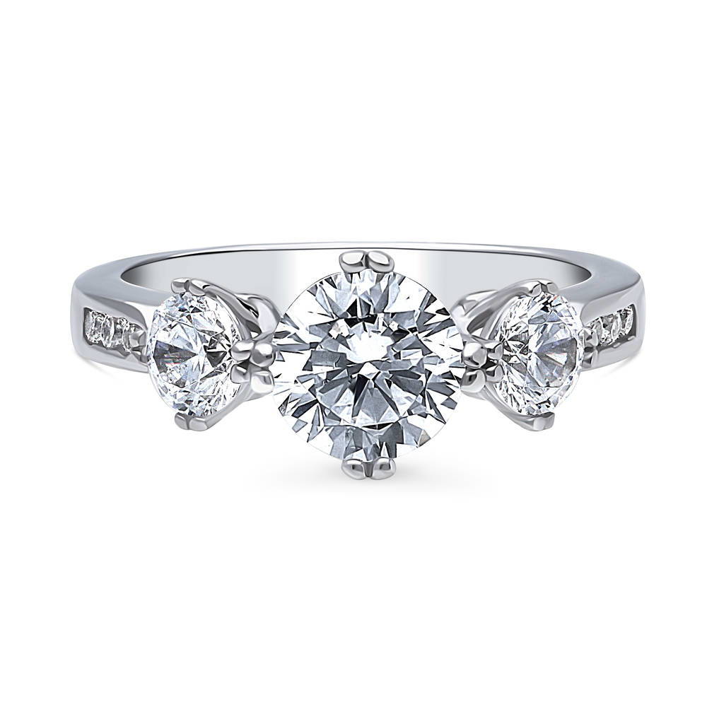 3-Stone 1.25ct CZ Ring in Sterling Silver