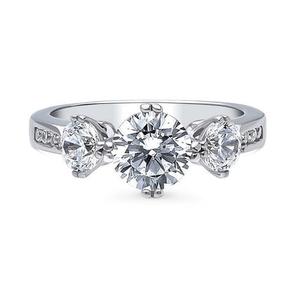 3-Stone 1.25ct CZ Ring in Sterling Silver