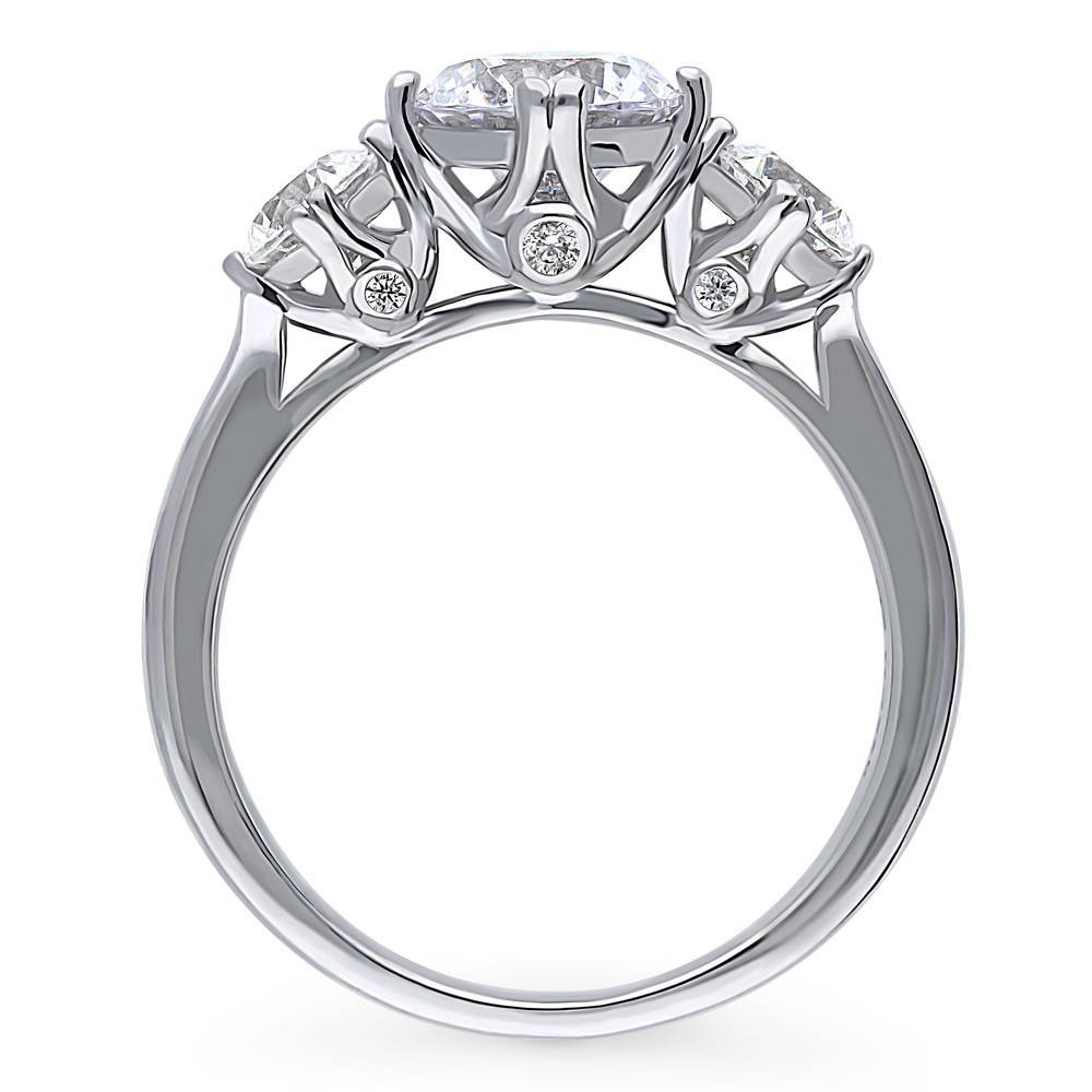 3-Stone 1.25ct CZ Ring in Sterling Silver
