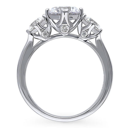 3-Stone 1.25ct CZ Ring in Sterling Silver