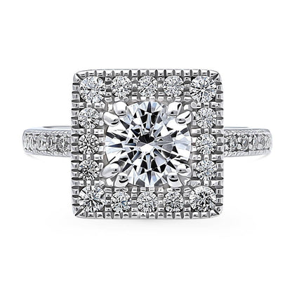 Halo CZ Ring in Sterling Silver