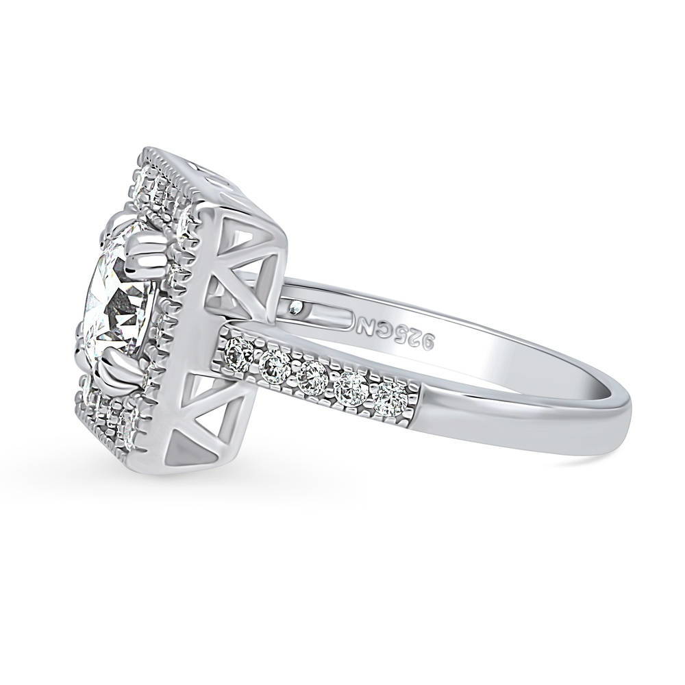 Halo CZ Ring in Sterling Silver