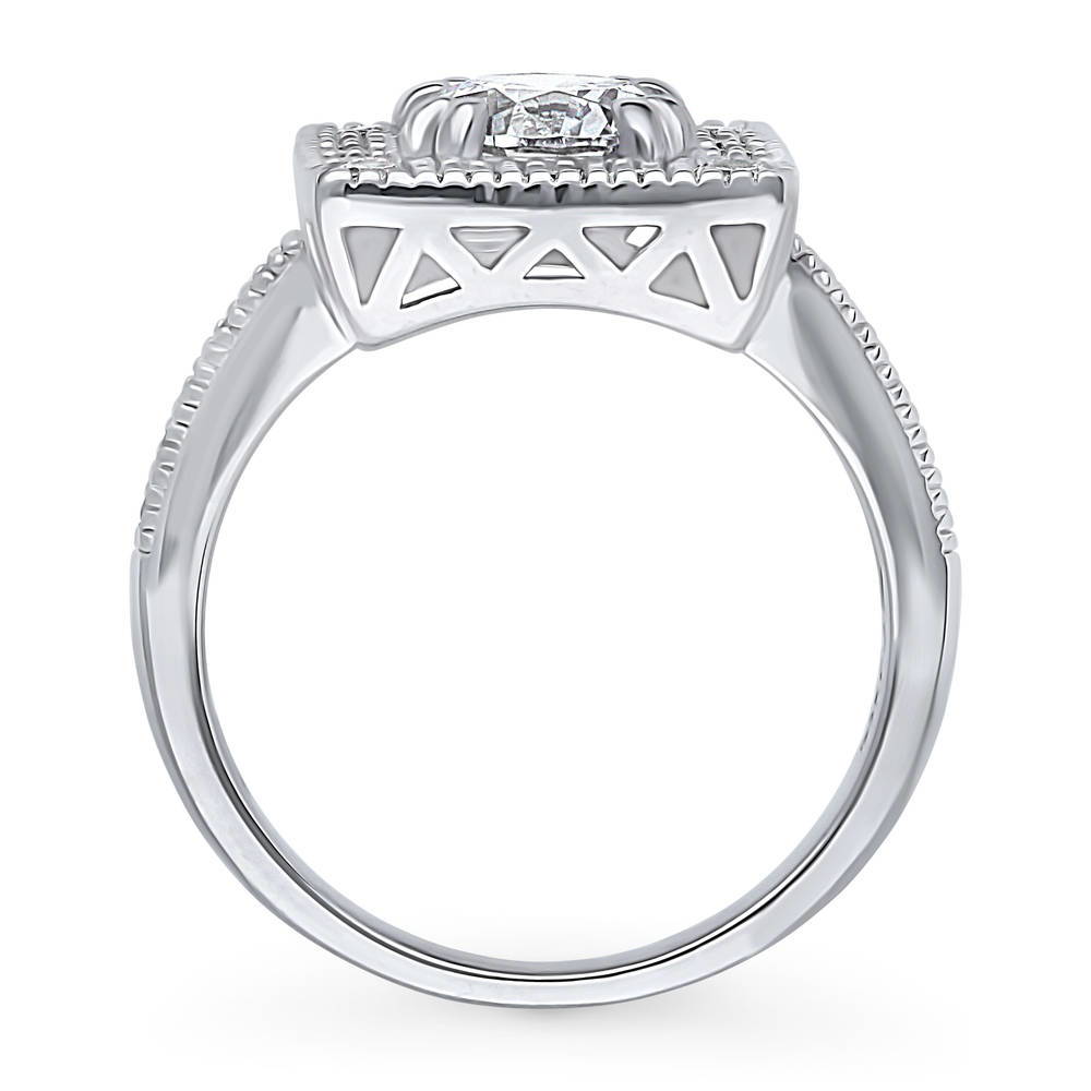 Alternate view of Halo CZ Ring in Sterling Silver, 8 of 14