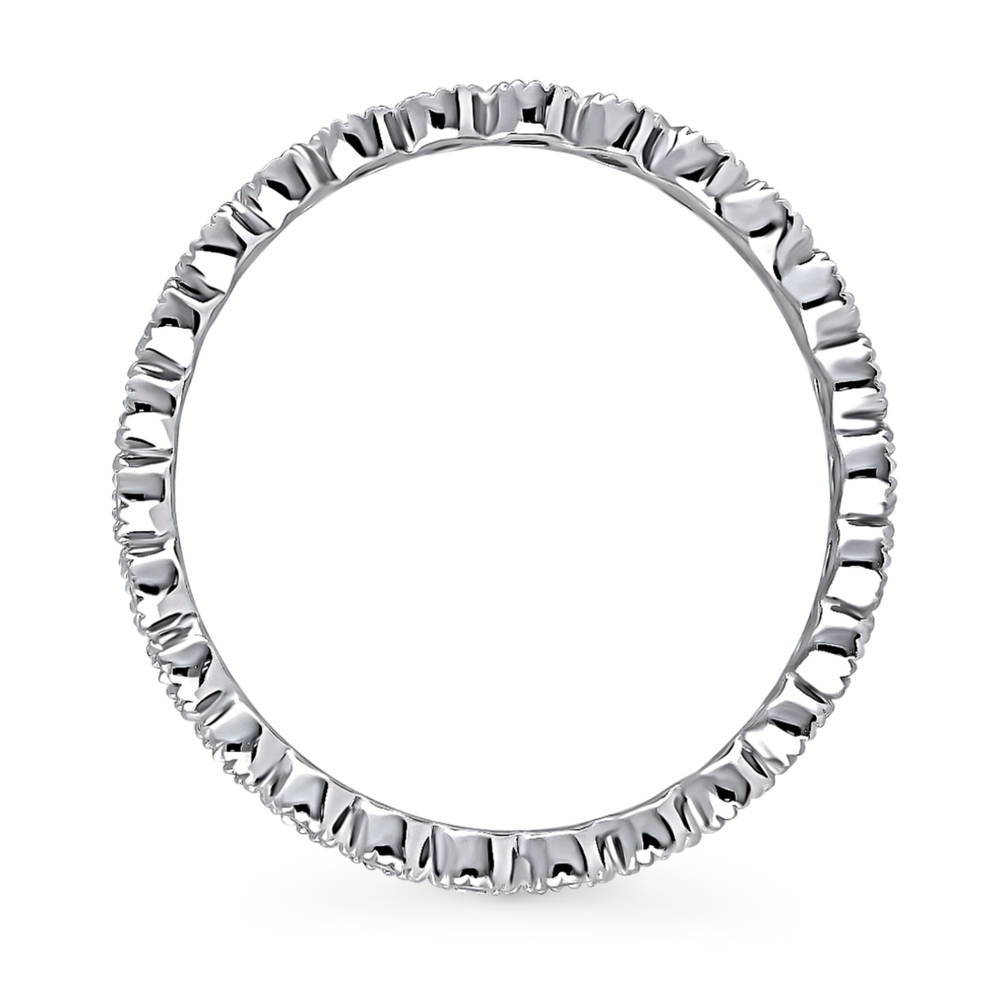 Bubble Milgrain Bezel CZ Eternity Ring in Sterling Silver
