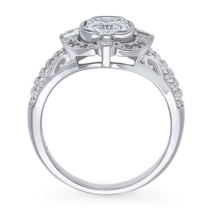 Art Deco CZ Ring in Sterling Silver