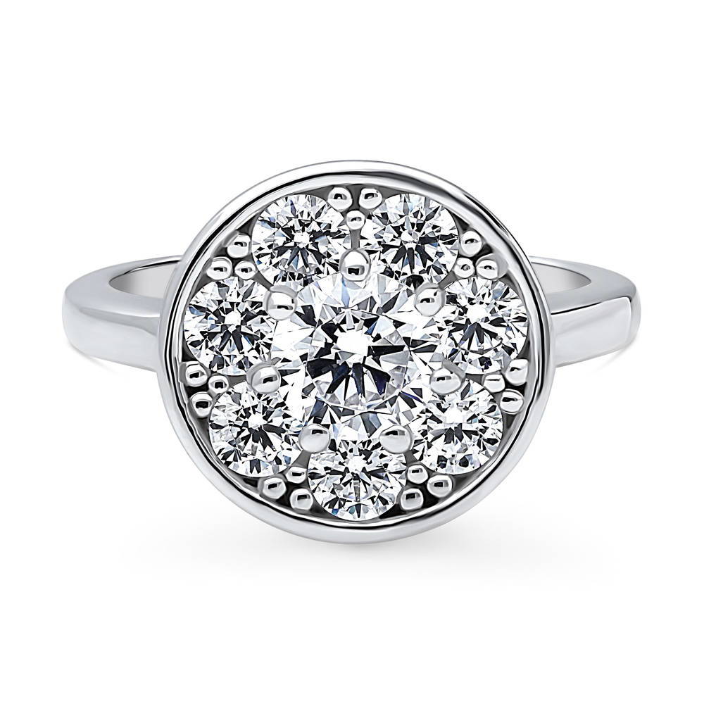 Flower Halo CZ Ring in Sterling Silver, 1 of 8
