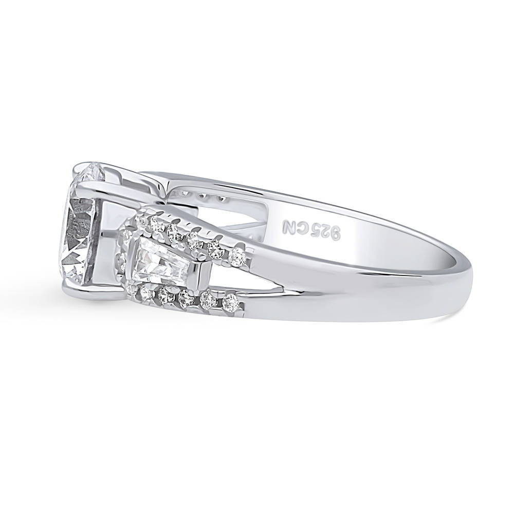 Angle view of Solitaire 2ct CZ Ring in Sterling Silver, 5 of 8