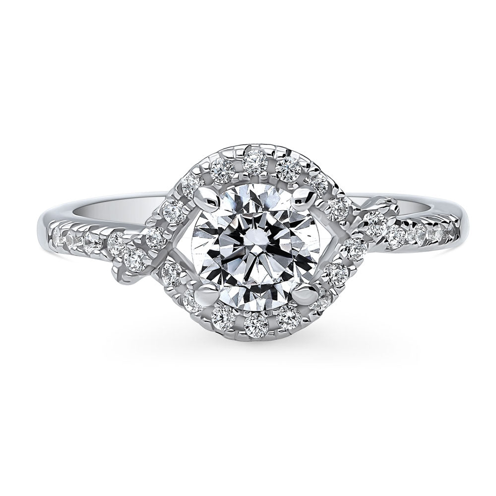 Woven Halo CZ Ring in Sterling Silver, 1 of 9