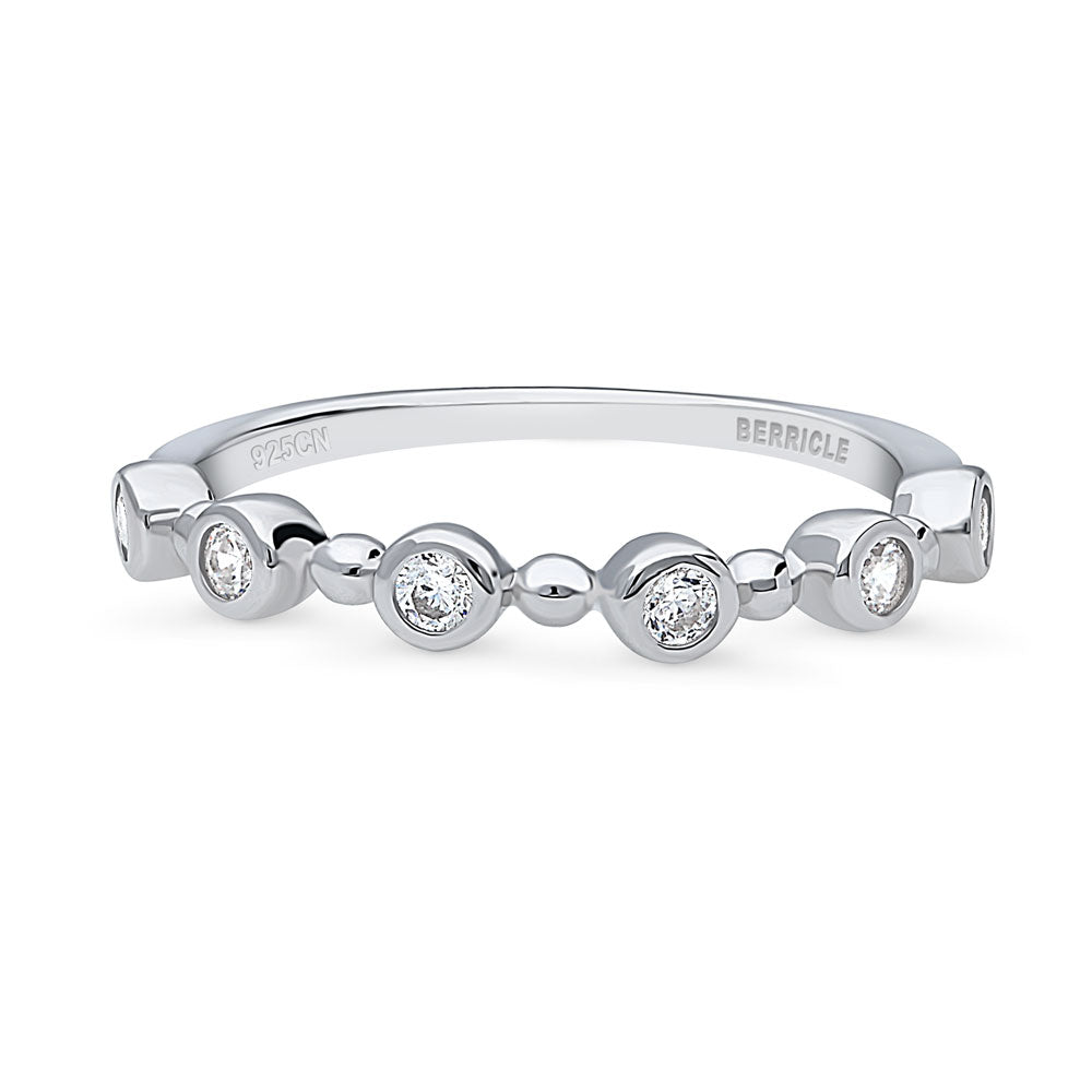 Bubble Bead Bezel CZ Eternity Ring in Sterling Silver, 1 of 8