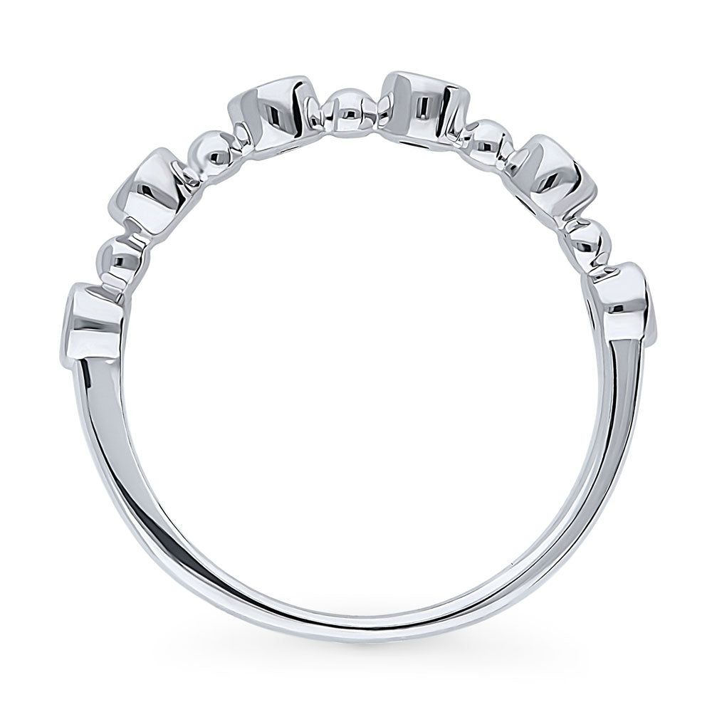 Bubble Bead Bezel CZ Eternity Ring in Sterling Silver