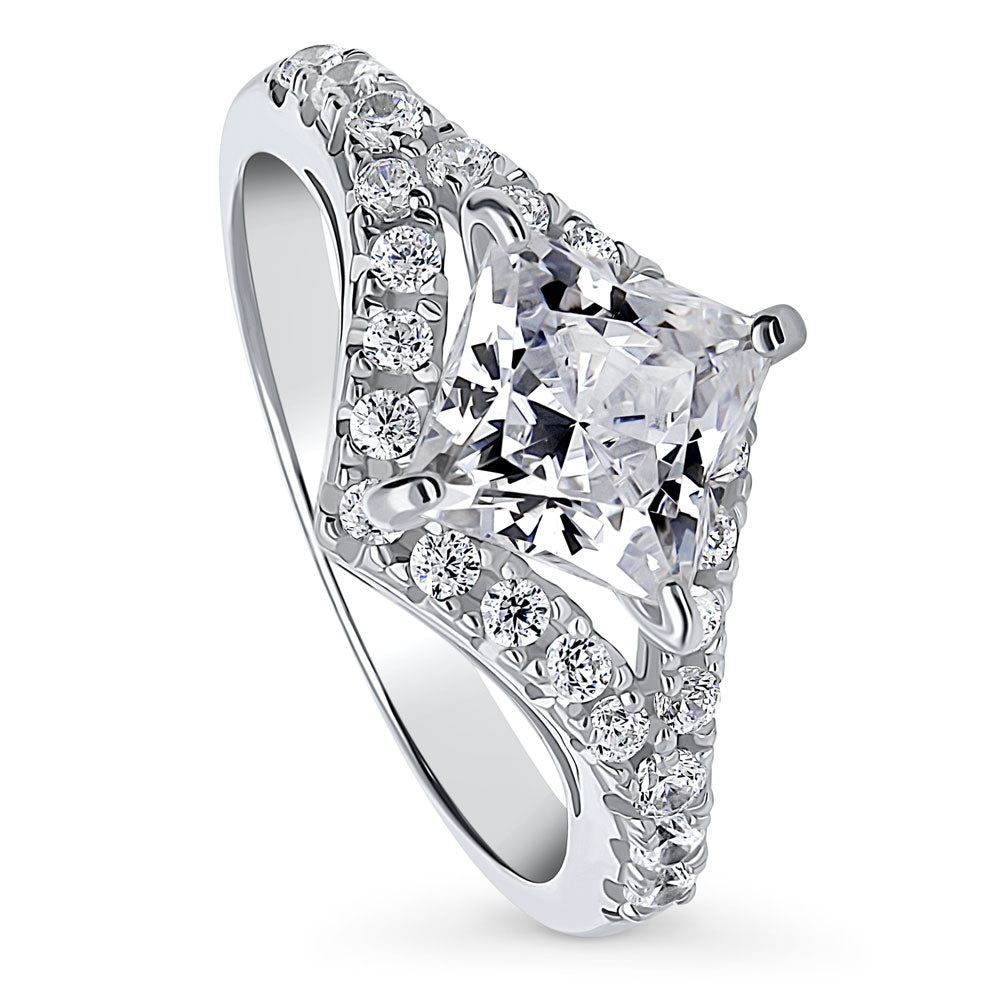 Front view of CZ Ring in Sterling Silver, 3 of 9