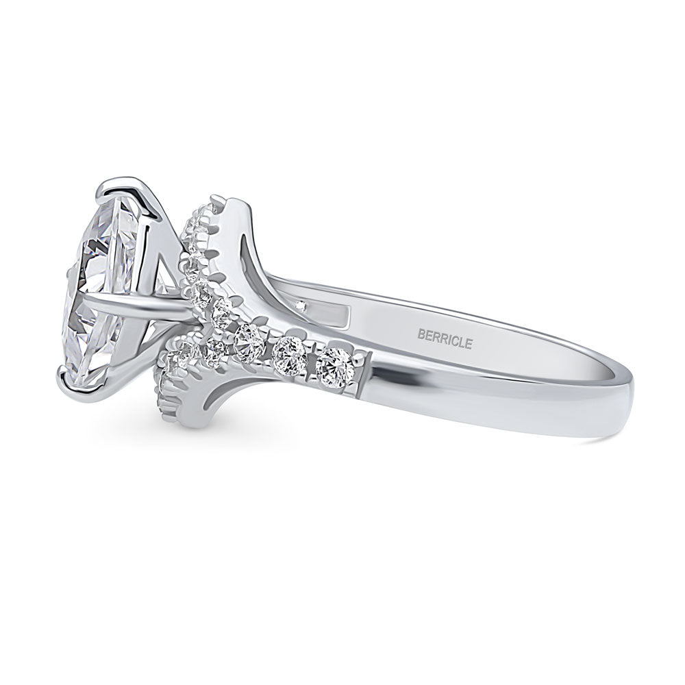 Angle view of CZ Ring in Sterling Silver, 5 of 9