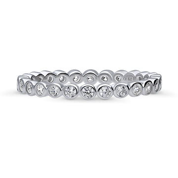 Bubble Bezel Set CZ Eternity Ring in Sterling Silver
