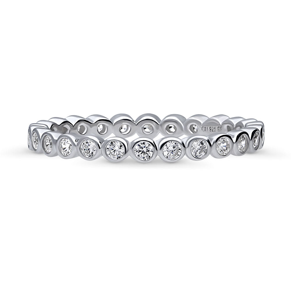 Bubble Bezel Set CZ Eternity Ring in Sterling Silver, 1 of 8