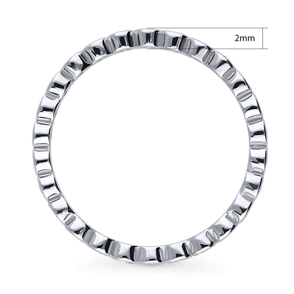 Bubble Bezel Set CZ Eternity Ring in Sterling Silver