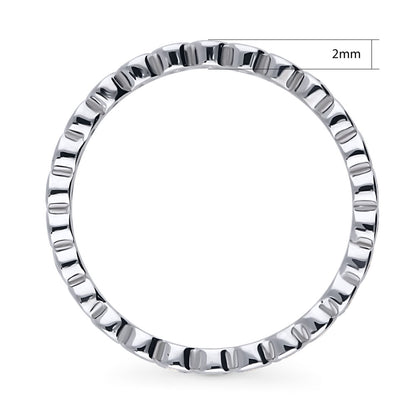 Bubble Bezel CZ Eternity Ring in Sterling Silver