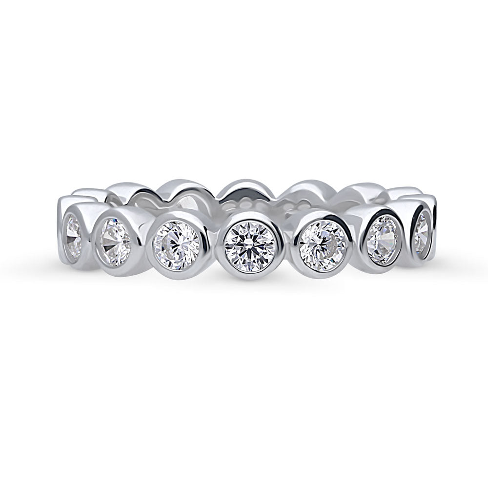 Bubble Bezel Set CZ Eternity Ring in Sterling Silver, 1 of 10
