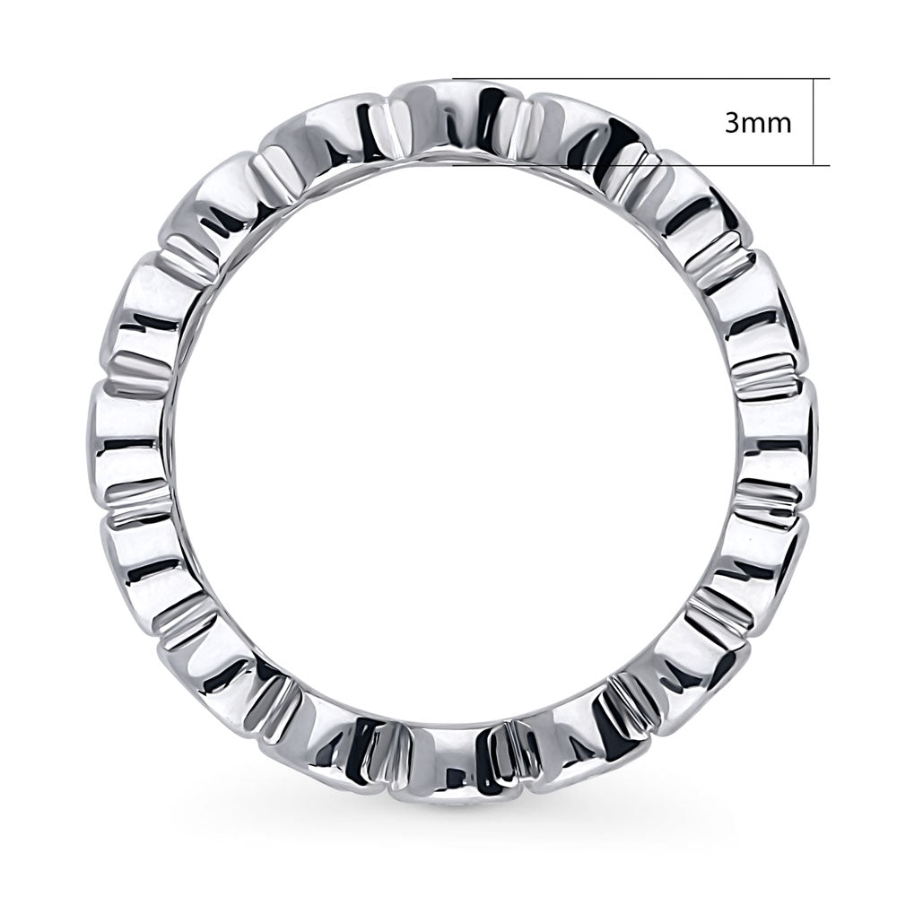Angle view of Bubble Bezel CZ Eternity Ring in Sterling Silver, 5 of 10