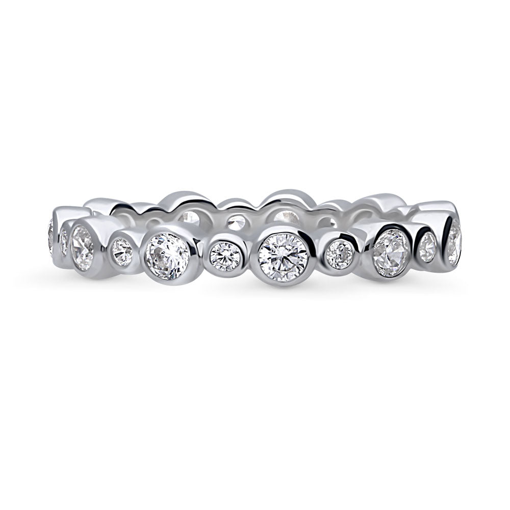 Bubble Bezel Set CZ Eternity Ring in Sterling Silver, 1 of 12
