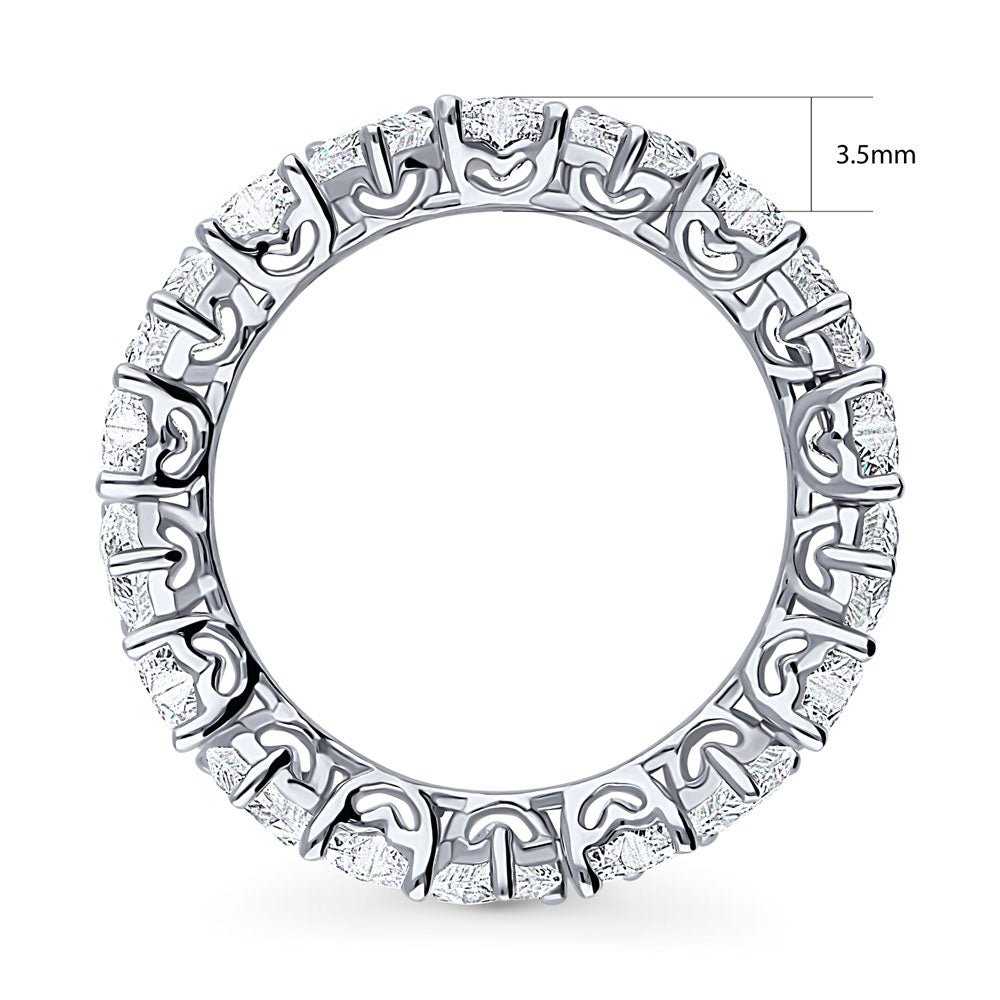 Heart CZ Eternity Ring in Sterling Silver