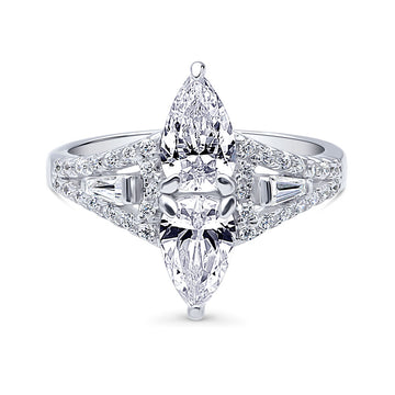 2-Stone Art Deco CZ Ring in Sterling Silver