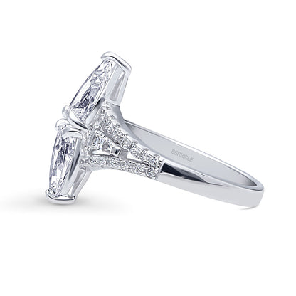 2-Stone Art Deco CZ Ring in Sterling Silver
