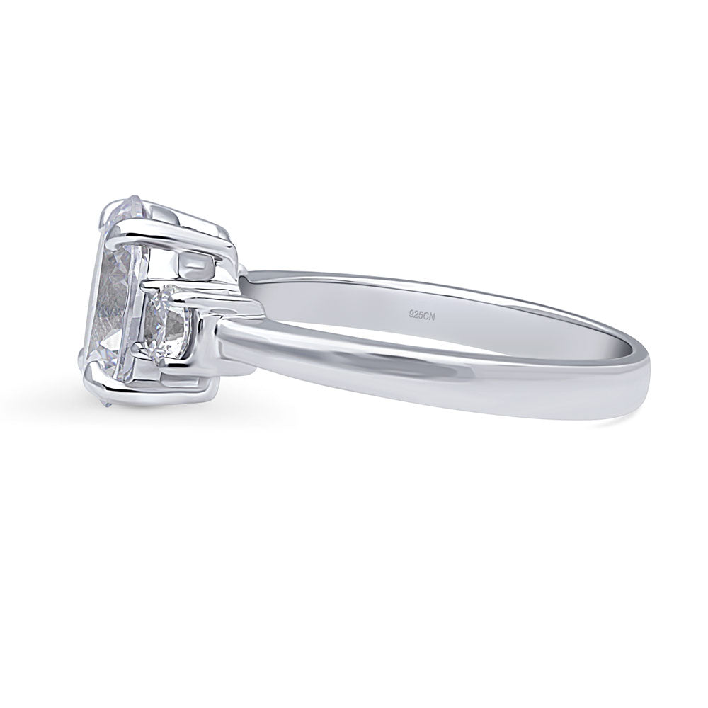 3-Stone 1.8ct Oval CZ Ring in Sterling Silver