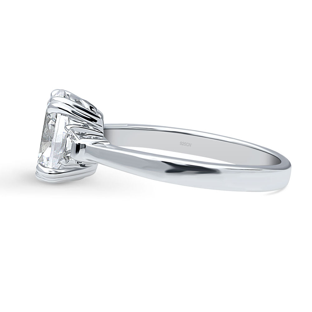 3-Stone 1.8ct Oval CZ Ring in Sterling Silver