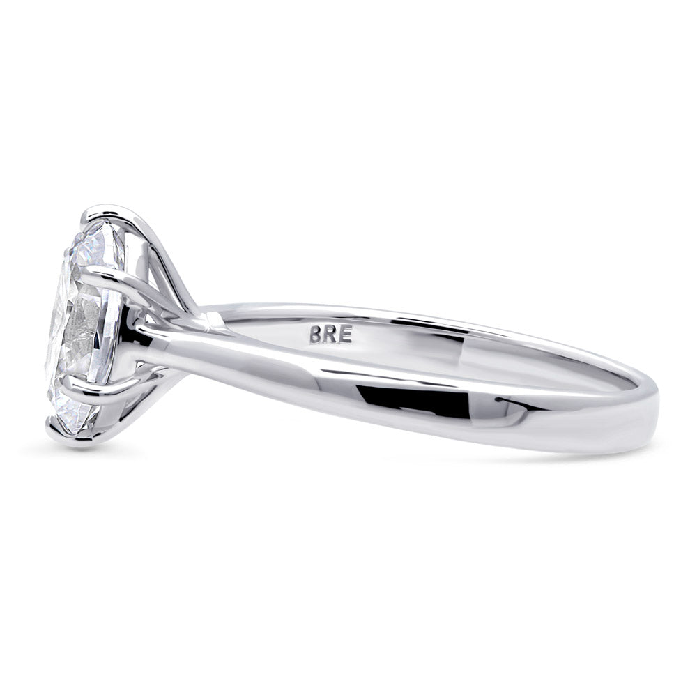 Solitaire 1.8ct Oval CZ Ring in Sterling Silver