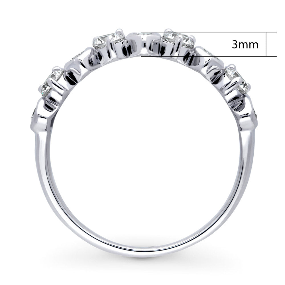 Alternate view of Cluster Art Deco CZ Band in Sterling Silver, 8 of 12