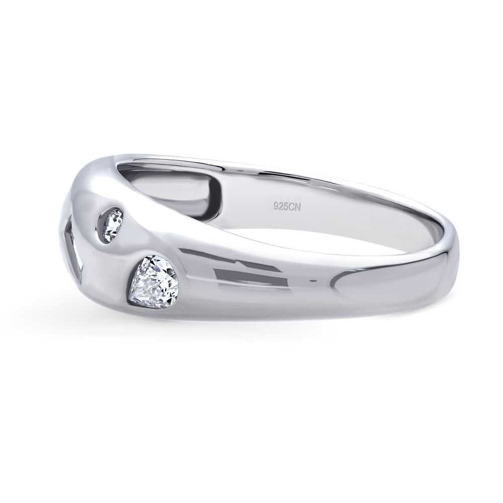 Dome CZ Band in Sterling Silver