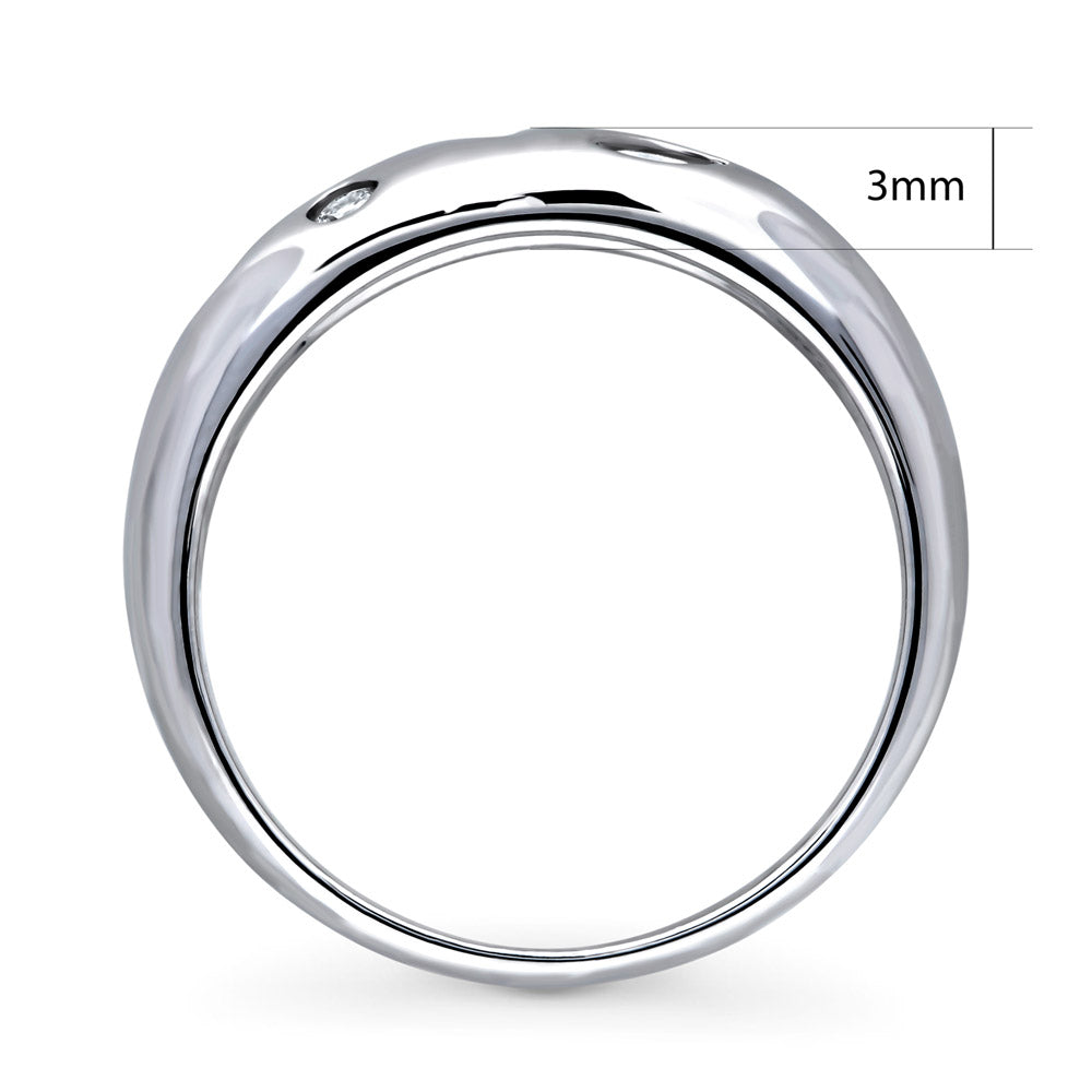 Alternate view of Dome CZ Band in Sterling Silver, 7 of 11