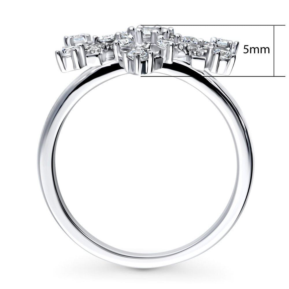 Alternate view of Snowflake CZ Ring in Sterling Silver, 8 of 11