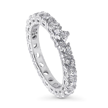 Solitaire 0.25ct Heart CZ Ring in Sterling Silver
