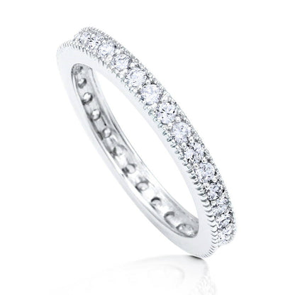 Pave CZ Eternity Ring in Sterling Silver