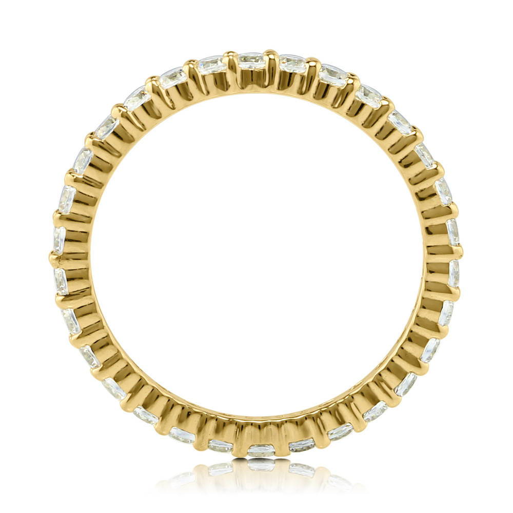 Angle view of Pave CZ Eternity Ring in Gold Flashed Sterling Silver, 5 of 7