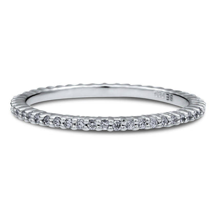 Pave CZ Eternity Ring in Sterling Silver