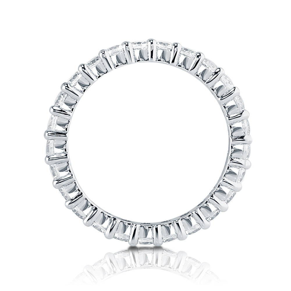 Angle view of Pave CZ Eternity Ring in Sterling Silver, 5 of 8