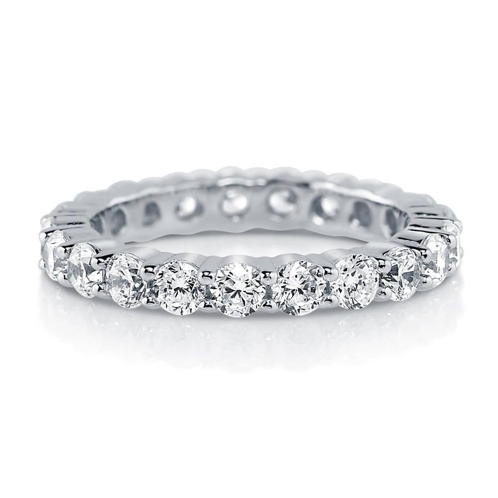 Pave Set CZ Eternity Ring in Sterling Silver
