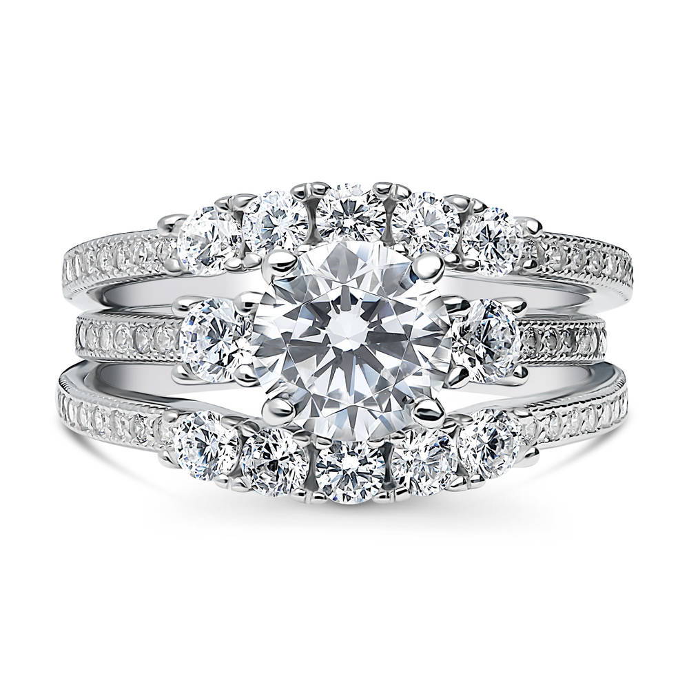 3-Stone 5-Stone 1.25ct CZ Ring Set in Sterling Silver, 1 of 17